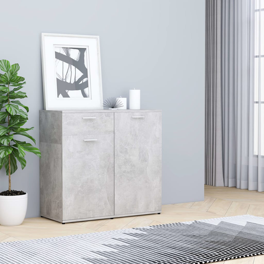 vidaXL Senkki betoninharmaa 80x36x75 cm lastulevy