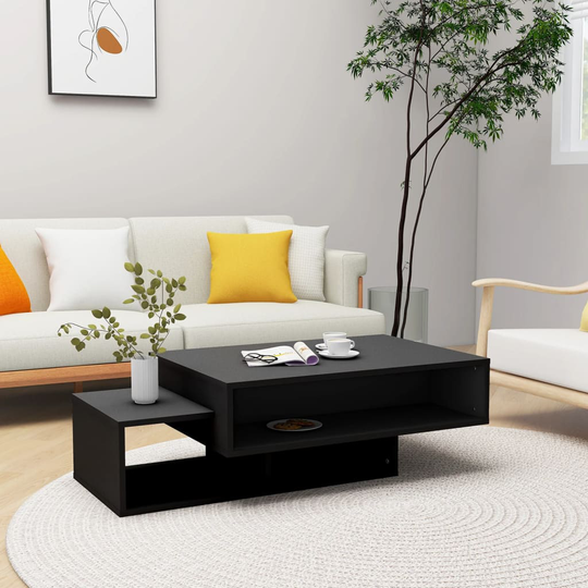 vidaXL Sohvapöytä musta 105x55x32 cm lastulevy