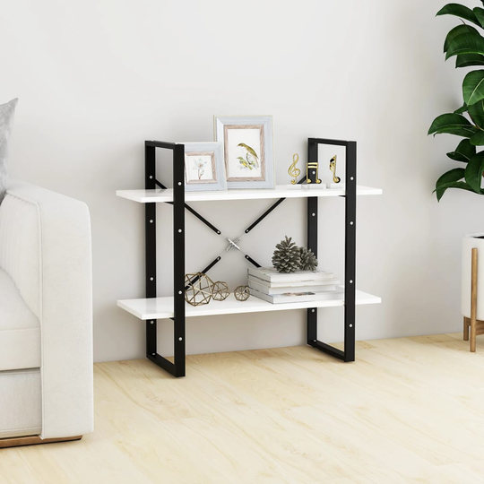 vidaXL 2-tasoinen kirjahylly valkoinen 80x30x70 cm lastulevy