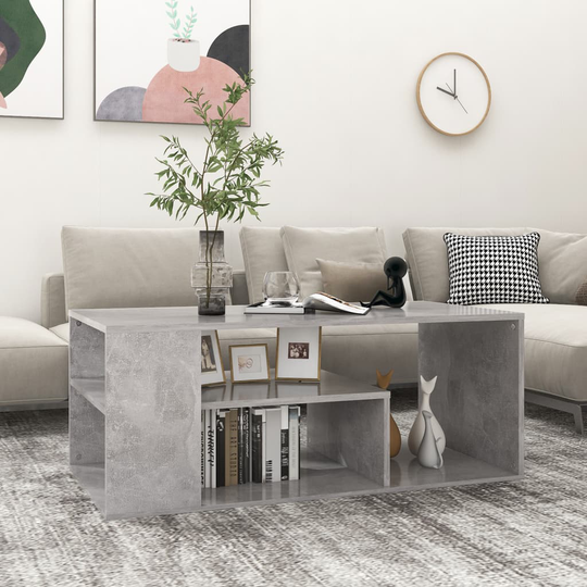 vidaXL Sohvapöytä betoninharmaa 100x50x40 cm lastulevy