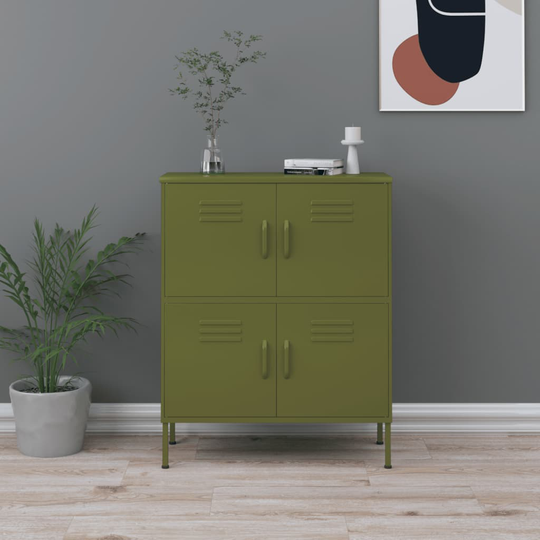 vidaXL Varastokaappi oliivinvihreä 80x35x101,5 cm teräs