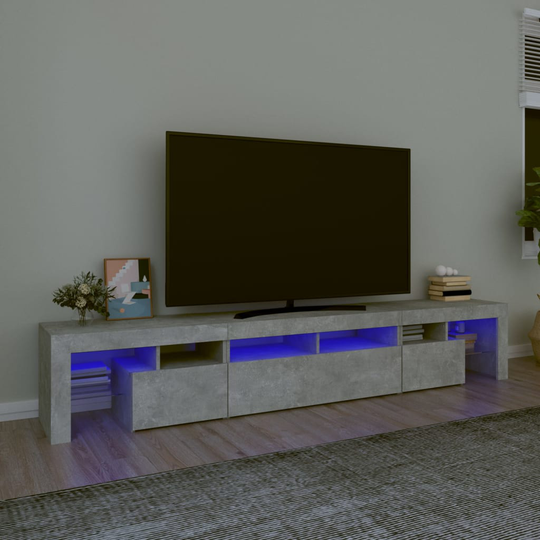 vidaXL TV-taso LED-valoilla betoninharmaa 230x36,5x40 cm