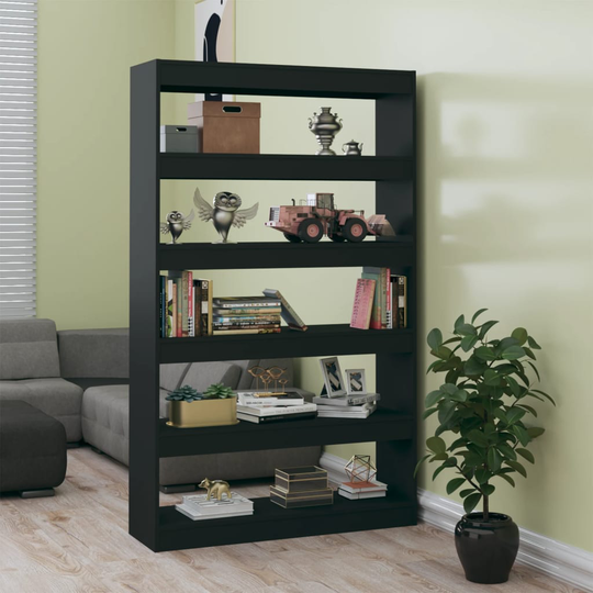 vidaXL Kirjahylly/tilanjakaja musta 100x30x166 cm lastulevy