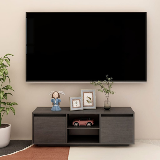 vidaXL TV-taso harmaa 110x30x40 cm täysi mänty