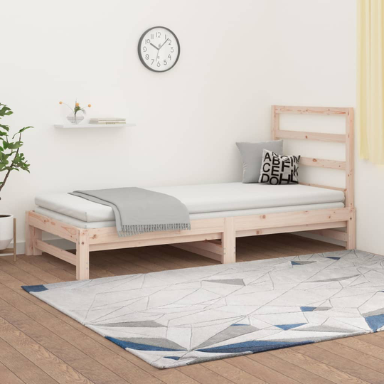 vidaXL Sohvasänky ulosvedettävä 2x (90x200) cm täysi mänty