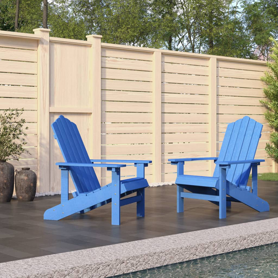 vidaXL Adirondack puutarhatuolit 2 kpl HDPE vedensininen