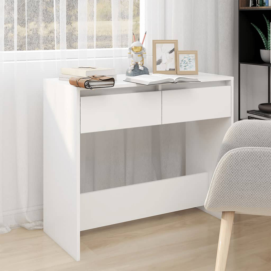 vidaXL Konsolipöytä valkoinen 89x41x76,5 cm teräs