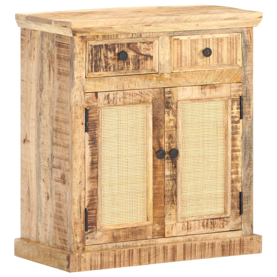 vidaXL Senkki 65x32x70 cm täysi mangopuu ja luonnollinen ruoko