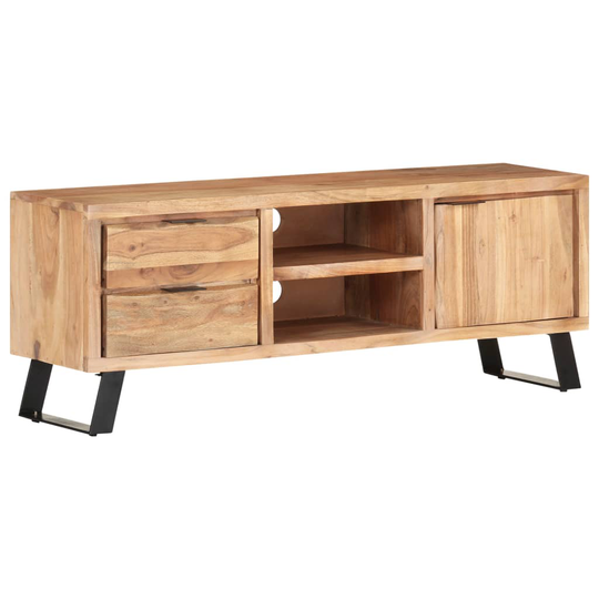 vidaXL TV-taso 120x30x42 cm täysi akaasiapuu luonnollisilla reunoilla