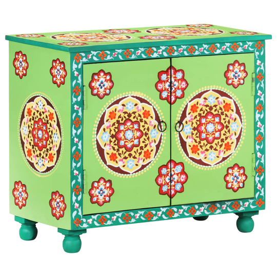 vidaXL Käsin maalattu senkki monivärinen 70x35x60 cm täysi mangopuu