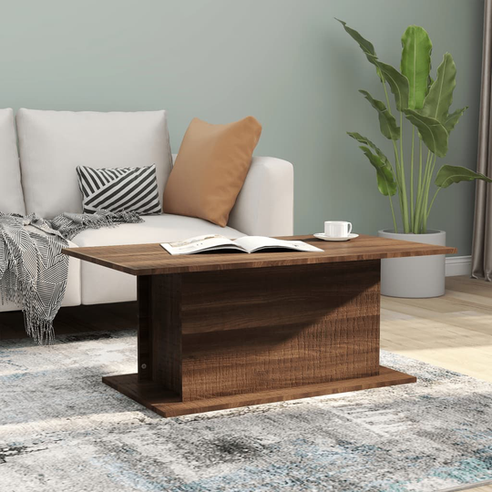 vidaXL Sohvapöytä ruskea tammi 102x55,5x40 cm lastulevy