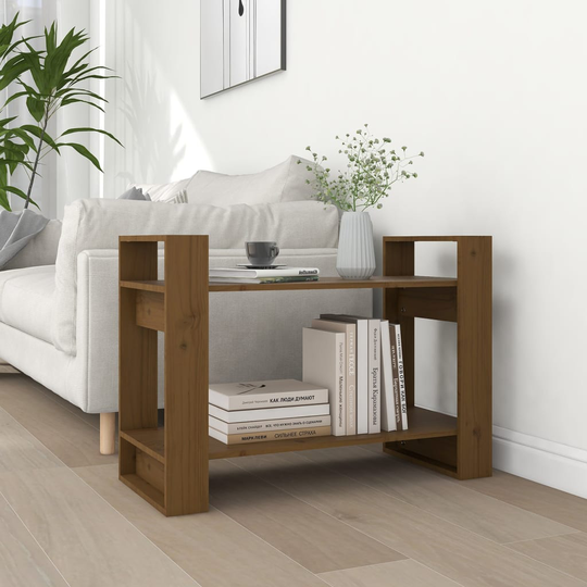 vidaXL Kirjahylly/tilanjakaja hunajanruskea 80x35x56,5 cm täysi mänty