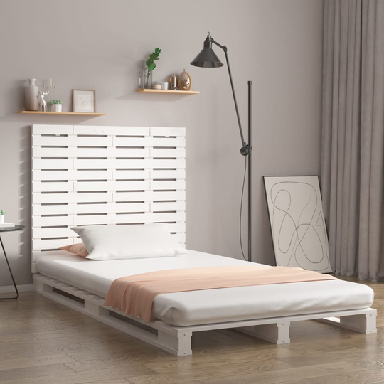 vidaXL Sängynpääty seinälle valkoinen 146x3x91,5 cm täysi mänty