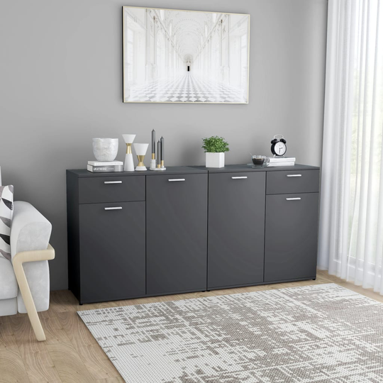 vidaXL Senkki harmaa 160x36x75 cm lastulevy