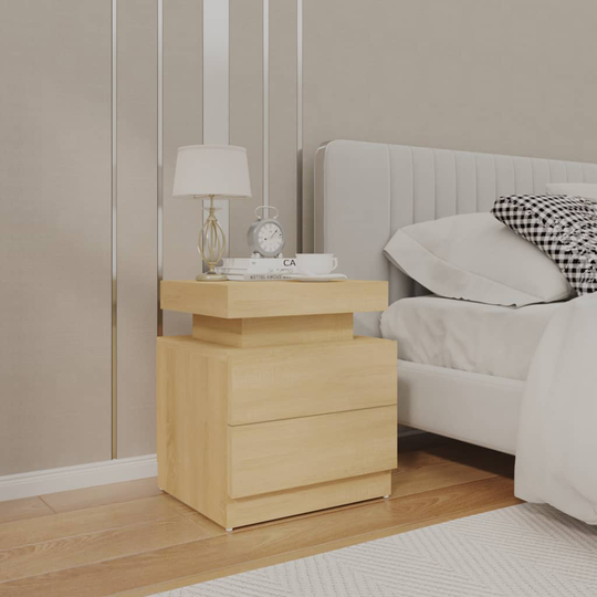 vidaXL Yöpöytä Sonoma-tammi 45x35x52 cm lastulevy