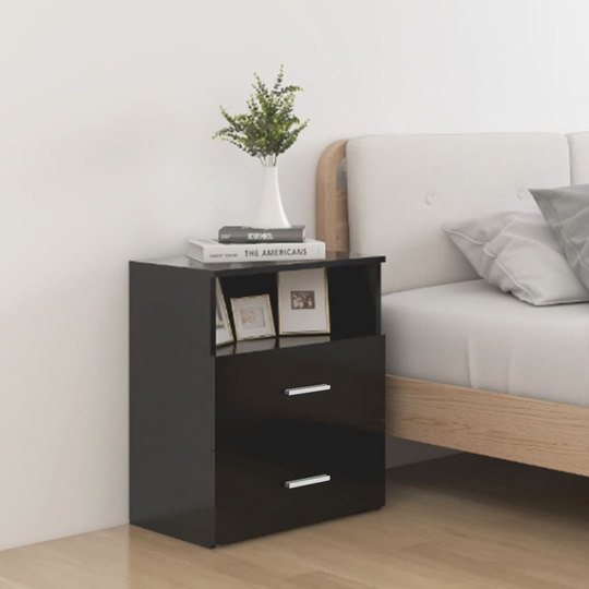 vidaXL Yöpöydät 2 kpl musta 50x32x60 cm