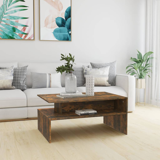 vidaXL Sohvapöytä savutammi 90x60x42,5 cm tekninen puu