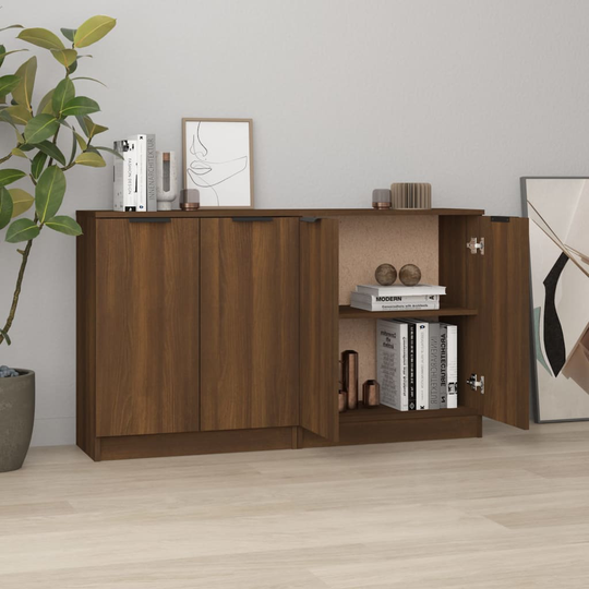 vidaXL Senkit 2 kpl ruskea tammi 60x30x70 cm tekninen puu