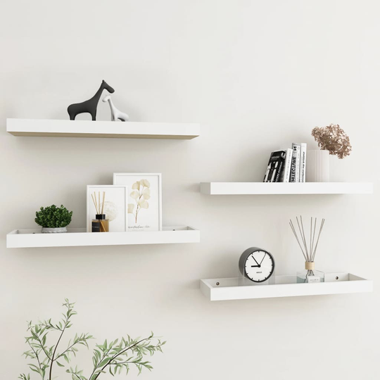 vidaXL Loggia seinähyllyt 4 kpl tammi ja valkoinen 60x15x4 cm MDF