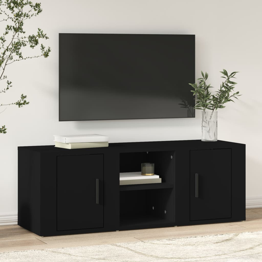 vidaXL TV-taso musta 100x31,5x35 cm tekninen puu