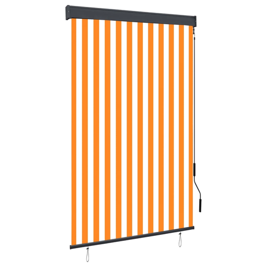 vidaXL Ulkorullaverho 120x250 cm valkoinen ja oranssi