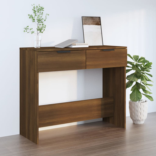 vidaXL Konsolipöytä ruskea tammi 90x36x75 cm tekninen puu