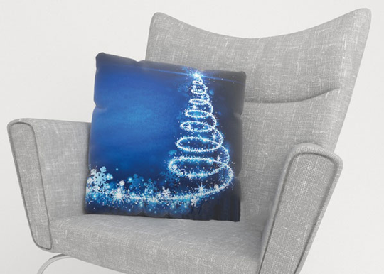 Koristetyynyliina BLUE CHRISTMAS TREE 45x45 cm