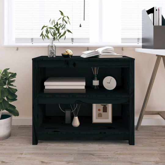 vidaXL Kirjahylly musta 80x35x68 cm täysi mänty