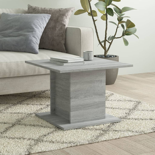 vidaXL Sohvapöytä harmaa Sonoma 55,5x55,5x40 cm lastulevy