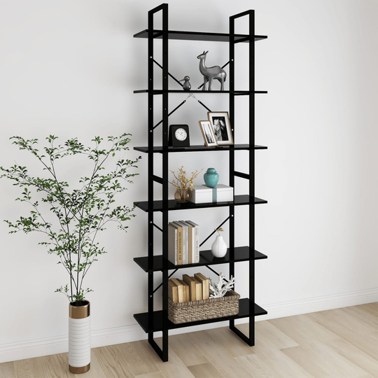 vidaXL Korkea kaappi musta 80x30x210 cm lastulevy