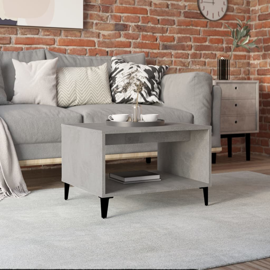 vidaXL Sohvapöytä betoninharmaa 60x50x40 cm tekninen puu