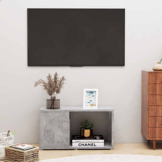 vidaXL TV-taso betoninharmaa 60x24x32 cm lastulevy