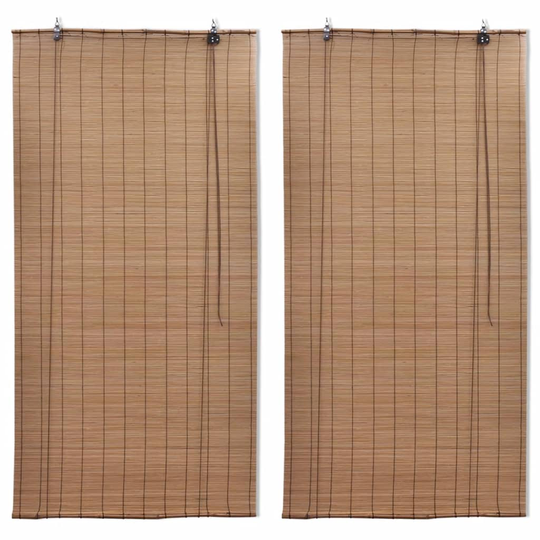 vidaXL Bambu rullaverhot 2kpl ruskea 120 x 220 cm