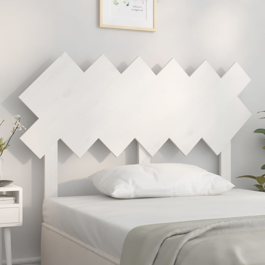 vidaXL Sängynpääty valkoinen 122,5x3x80,5 cm täysi mänty