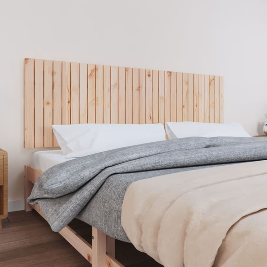 vidaXL Sängynpääty seinälle 185x3x60 cm täysi mänty