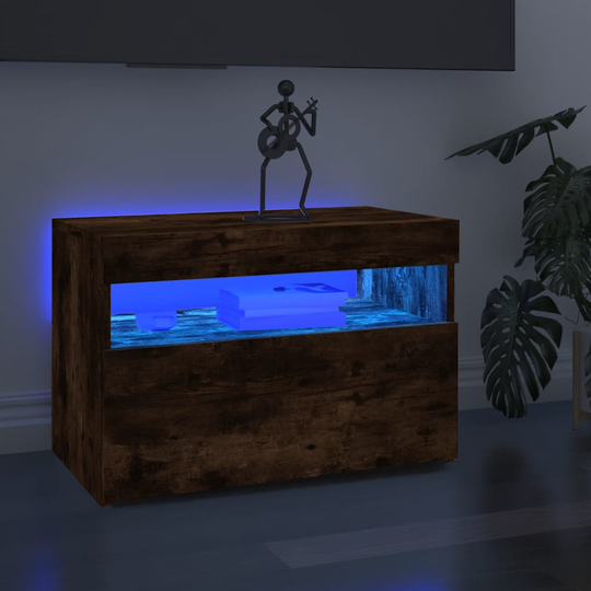 vidaXL TV-tasot 2 kpl LED-valoilla savutammi 60x35x40 cm
