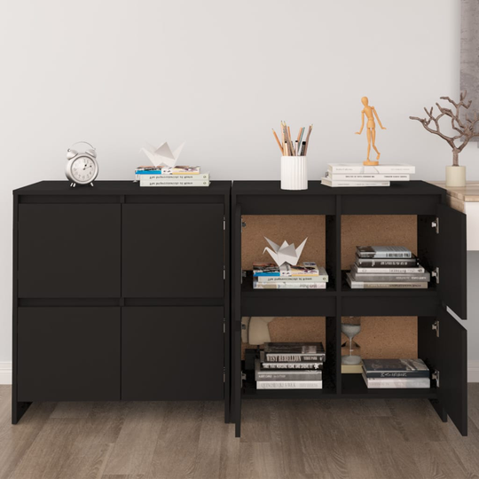 vidaXL Senkit 2 kpl musta 70x41x75 cm lastulevy