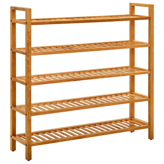 vidaXL Kenkäteline 5 hyllyä 100x27x100 cm täystammi