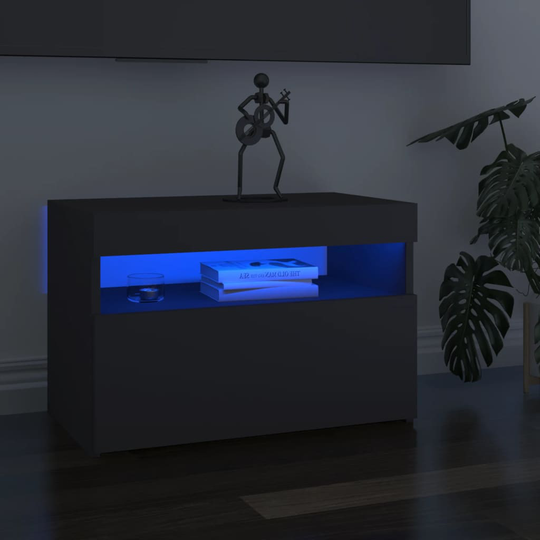 vidaXL TV-tasot LED-valoilla 2 kpl harmaa 60x35x40 cm