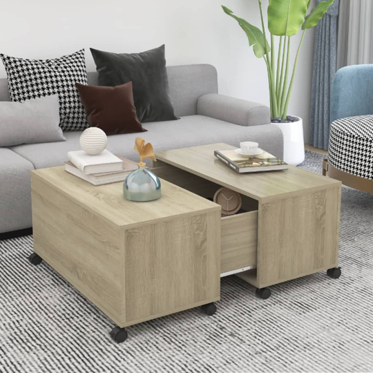 vidaXL Sohvapöytä Sonoma-tammi 75x75x38 cm lastulevy