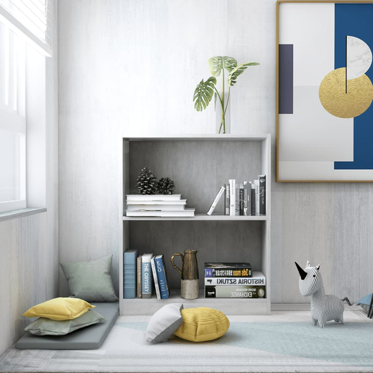 vidaXL Kirjahylly betoninharmaa 60x24x74,5 cm tekninen puu