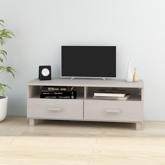 vidaXL TV-taso HAMAR valkoinen 106x40x40 cm täysi mänty