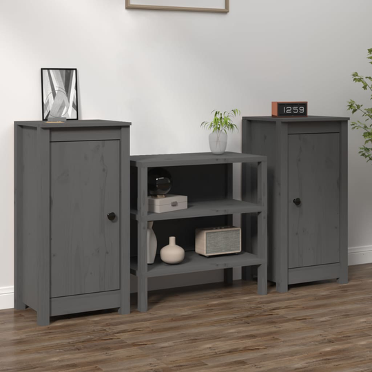 vidaXL Senkit 2 kpl harmaa 40x35x80 cm täysi mänty