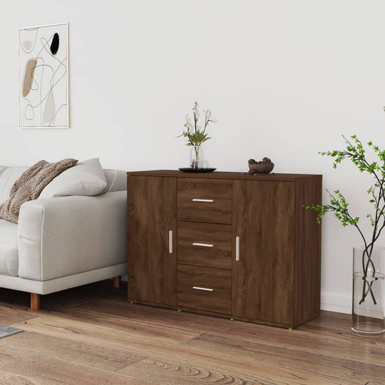 vidaXL Senkki ruskea tammi 91x29,5x65 cm tekninen puu