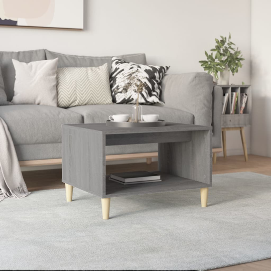 vidaXL Sohvapöytä harmaa Sonoma 60x40x50 cm tekninen puu