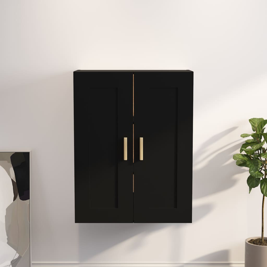 vidaXL Seinäkaappi musta 69,5x32,5x90 cm tekninen puu