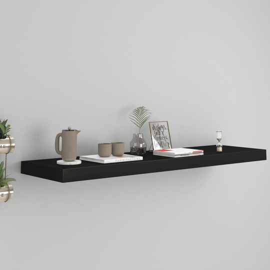 vidaXL Kelluva seinähylly musta 90x23,5x3,8 cm MDF