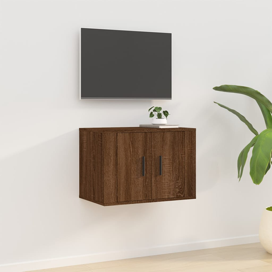 vidaXL Seinäkiinnitettävä TV-taso ruskea tammi 57x34,5x40 cm