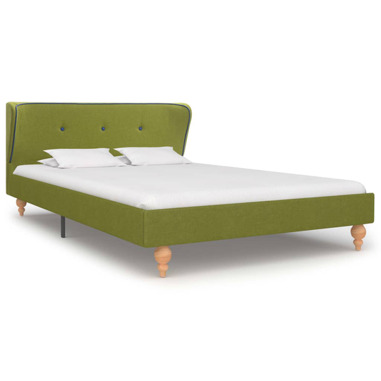 280709 vidaXL Bed Frame Green Fabric 120x190 cm (UK/NO/IE/FI/DE/FR/NL only)