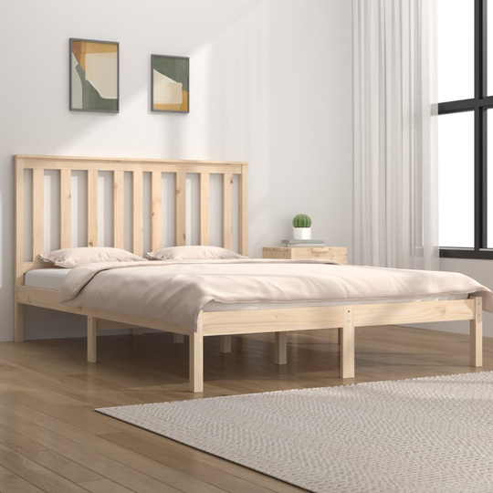 vidaXL Sängynrunko täysi mänty 200x200 cm